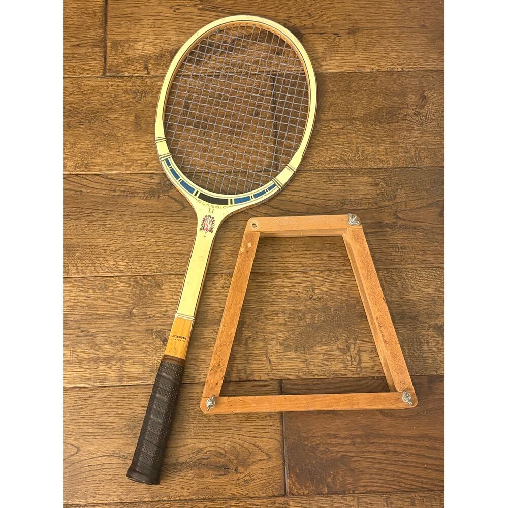 TAD Davis Classic II Clasiden Tennis Racquet Custom Made In USA 4  vintage wood